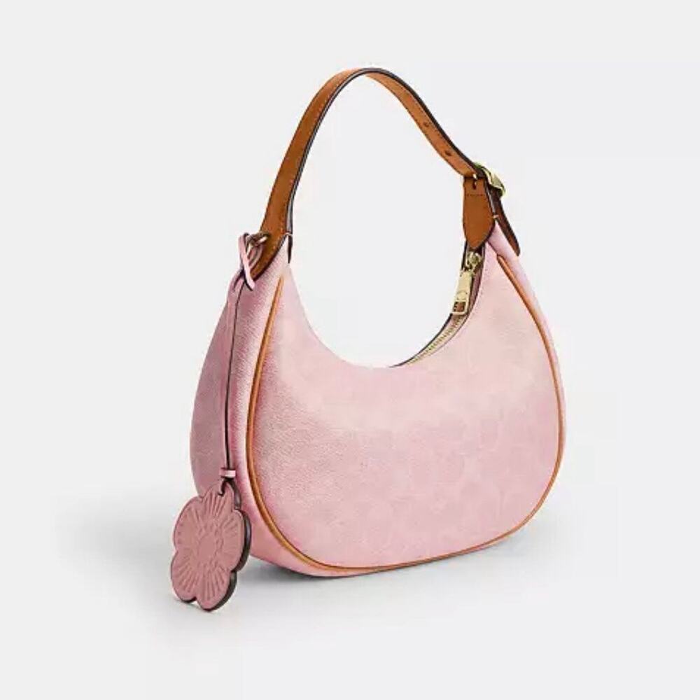 Coach CDW86 Emily Shoulder Bag Signature Canvas With Charms Powder Pink - Picture 2 of 16